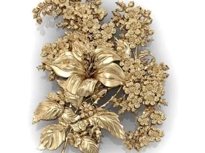 panel a bouquet of flowers as a gift   3D print model