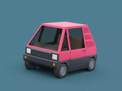 Stylized Cartoon Euro Micro Car  Low-poly 3D model