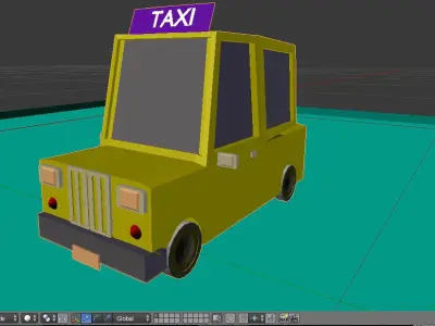 Low poly Taxi car Low-poly 3D model by CGmano88