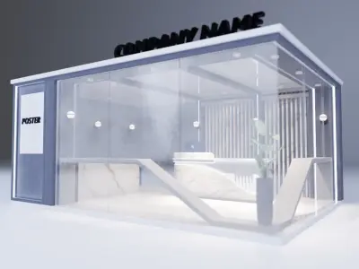 booth design exhibition 3 Low-poly 3D model