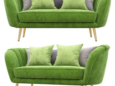 Deals on Alexandrea Velvet Flared Arm Loveseat 3d model Low-poly 3D model