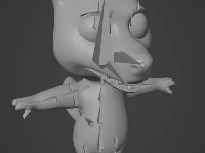 Cartoon Black Wolf Rigged 3D Model Low-poly 3D model