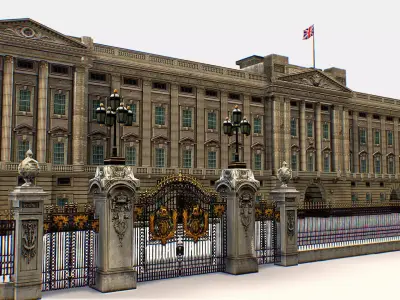 Residence and Administration Buckingham Palace 3d models Low-poly 3D model