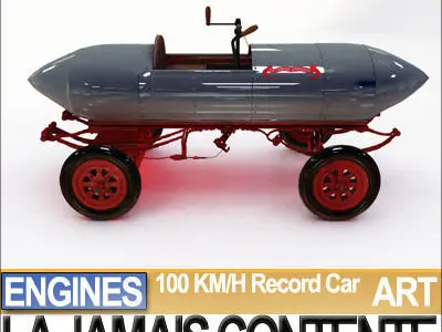 Record Car La Jamais Contente 3D model