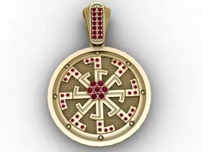 Geometric  Round Pendant  3D Printable  Model 3D print model