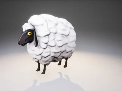 Stylized Sheep Low-poly 3D model