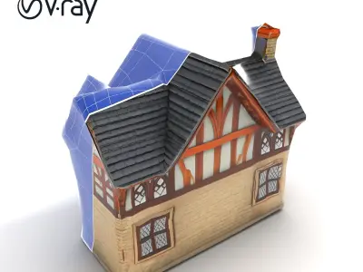 Charming Tudor House Model Pack Low-poly 3D model