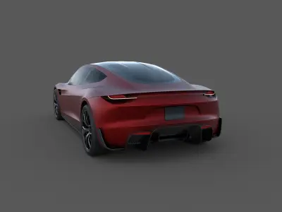 Electric Sport Car Game Ready Low-poly 3D model