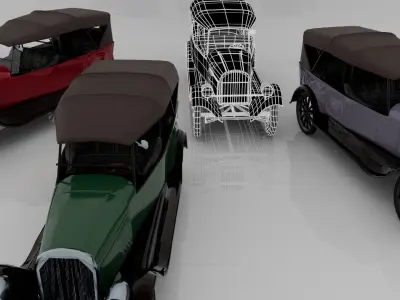 1924 Classic Car 7 Passenger Touring Low-poly 3D model