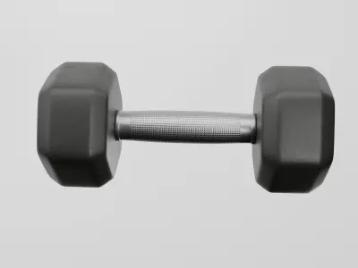 Black rubber dumbbells with perforated handle 3D model
