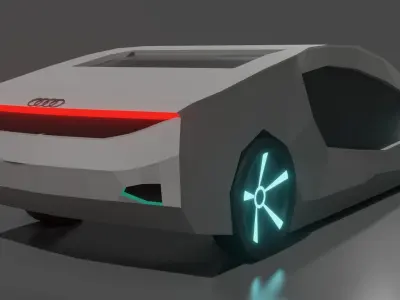 Audi A9 Futuristic  Concept car Low-poly 3D model Low-poly 3D model