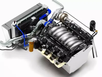 Chevy LS V8 Turbocharged Low-poly 3D model