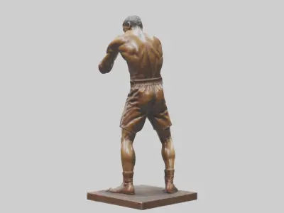 Boxer Knockout Punch statue model 3D model