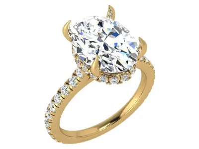Oval Diamond Ring 3967 3D print model