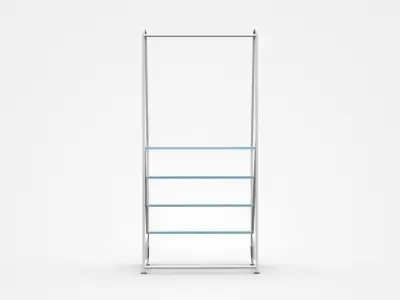 Industrial Semi-leveled  Inclined Shelf 3D model