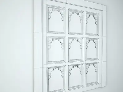 Antique Jodhpur Temple Shelf Mirror 3D model