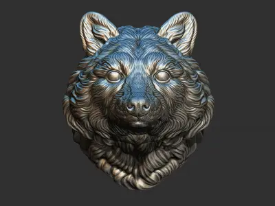 Raccoon head 3D print model