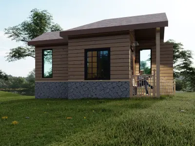 Tiny House Model  Low-poly 3D model