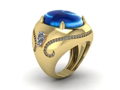Sapphire ring 3D print model