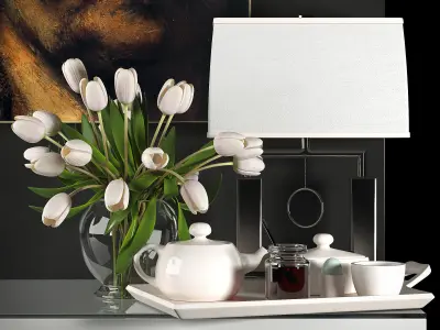 Decorative vase set 3D model