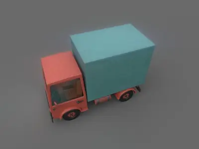 Stylized Cartoony Truck Low-poly 3D model