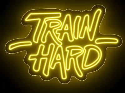 Train Hard Neon Sign 3D model