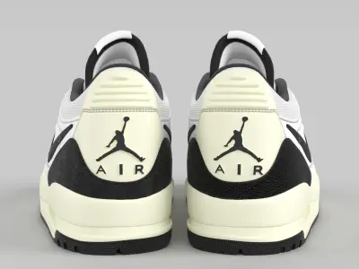 Air Jordan Legacy 312 Low White Sail Black Low-poly 3D model