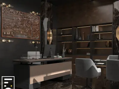 BLACK OFFICE 3D model