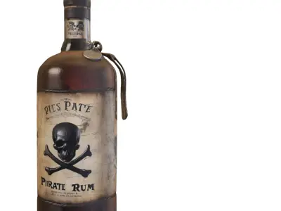 Pirate Rum Bottle Low-poly 3D model