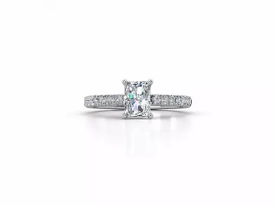 ZDR093 princess cut diamond engagement ring 3D print model