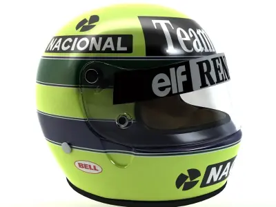 Ayrton Senna Helmet 1986 Low-poly 3D model