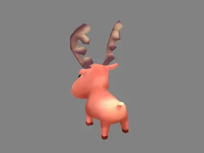 Cartoon Elk  Low-poly 3D model