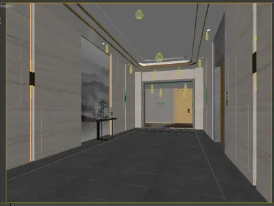 Hotel hallway  3D model