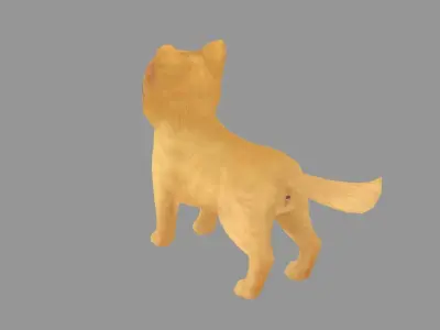 Cartoon pet puppy - Pomeranian - baby dog Low-poly 3D model
