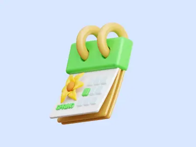Spring Season 3D Illustration Low-poly 3D model