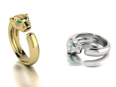  Panthere Ring Jewelry Gold Brand 3D print model