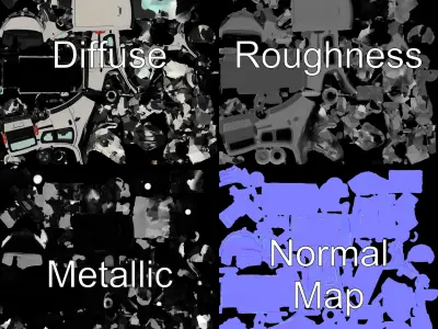 Detailed Urban Taxi Van Model Pack for Realistic Simulations Low-poly 3D model