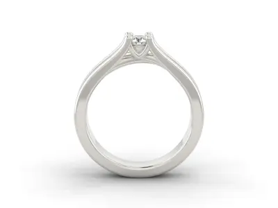 D-1047 diamond engagement ring gold 3D print model