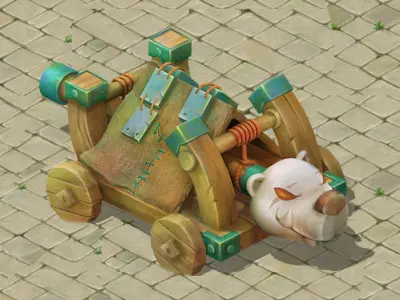 Cartoon version - Polar bear siege car 3D model