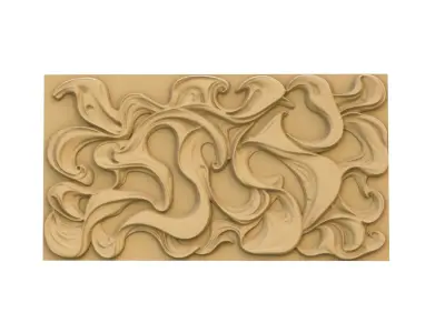 modern panel wall decor set wall relief mural CNC 94  3D model