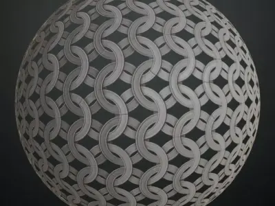 Circular Chain Mail Woven Metal PBR Seamless Texture