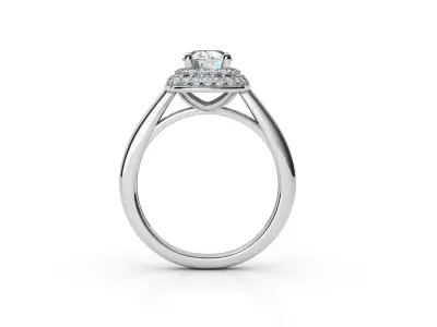 aj-024 halo diamond engagement ring 3D print model