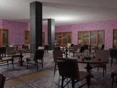 Coffee Shop Low-poly 3D model