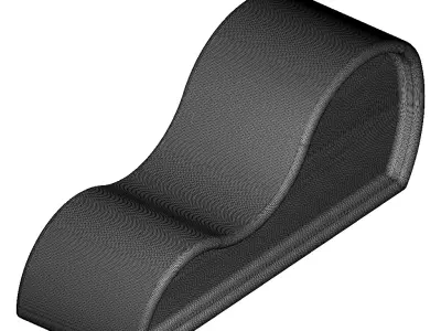 Premium Curved Chaise Lounge 3D print model