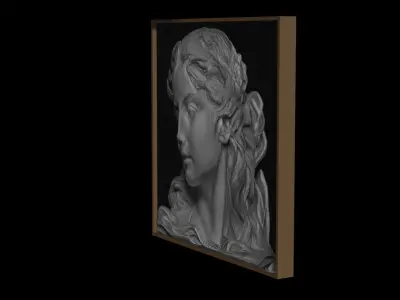 Womans Face Relief 1 3D print model