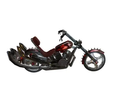 Chopper Motorcycle  Low-poly 3D model