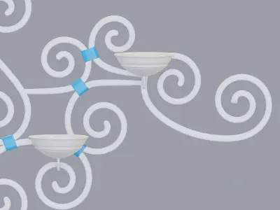 Decorative wrought iron wall lamp 3D model