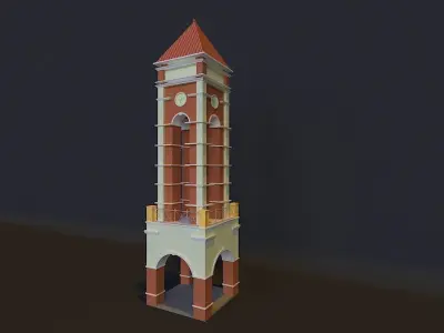 Elizabeth Clock Tower Brighton 3D model Low-poly 3D model