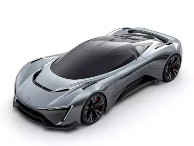 Luxury Silver Concept Hypercar 3D Model Low-poly 3D model