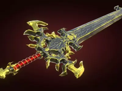 Fantasy Sword Lion Game Ready Unreal Engine Unity Low-poly 3D model